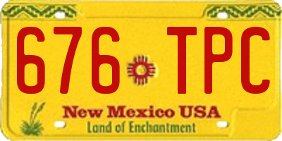 NM license plate 676TPC