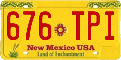 NM license plate 676TPI