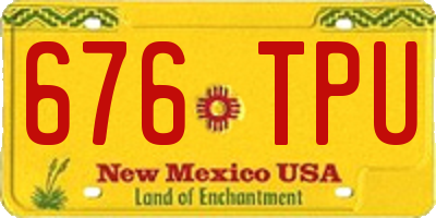 NM license plate 676TPU