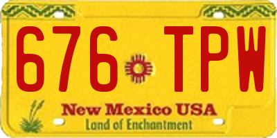 NM license plate 676TPW
