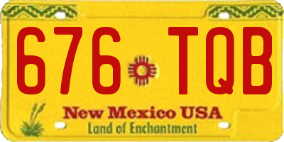 NM license plate 676TQB
