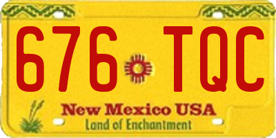 NM license plate 676TQC