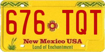 NM license plate 676TQT