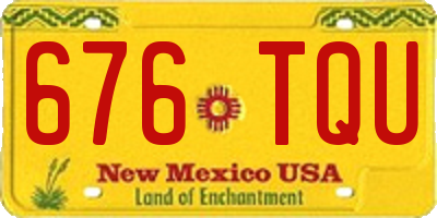 NM license plate 676TQU
