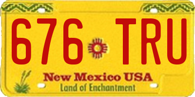 NM license plate 676TRU