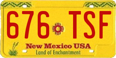 NM license plate 676TSF