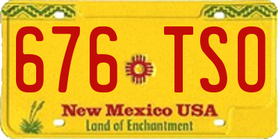 NM license plate 676TSO