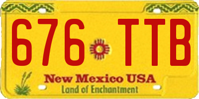 NM license plate 676TTB