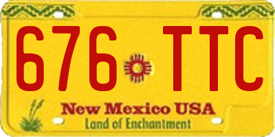 NM license plate 676TTC