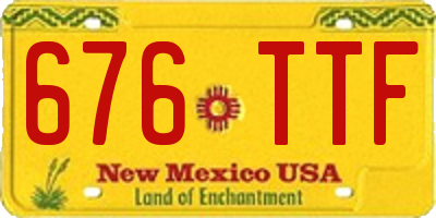 NM license plate 676TTF