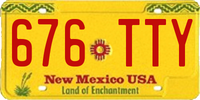 NM license plate 676TTY
