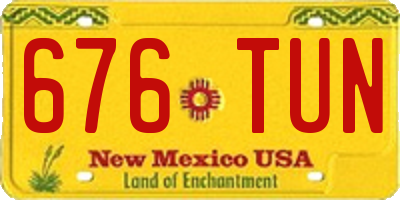 NM license plate 676TUN