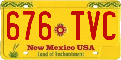 NM license plate 676TVC
