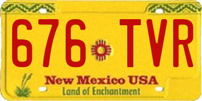 NM license plate 676TVR