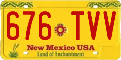 NM license plate 676TVV