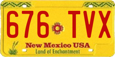 NM license plate 676TVX