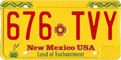 NM license plate 676TVY
