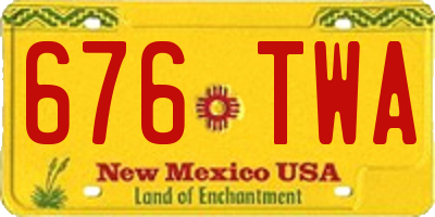 NM license plate 676TWA