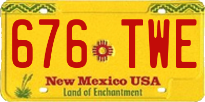 NM license plate 676TWE