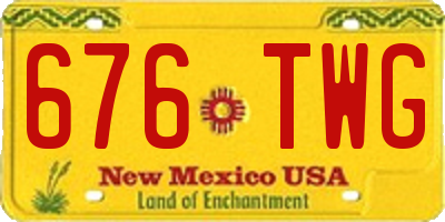 NM license plate 676TWG