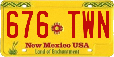 NM license plate 676TWN