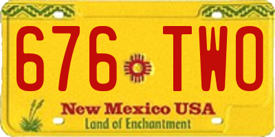 NM license plate 676TWO