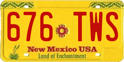 NM license plate 676TWS