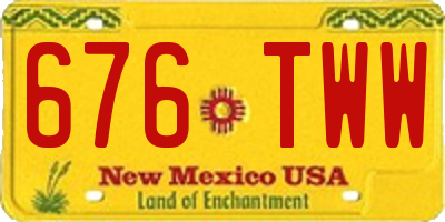 NM license plate 676TWW