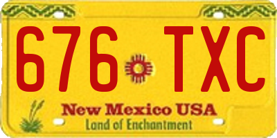 NM license plate 676TXC