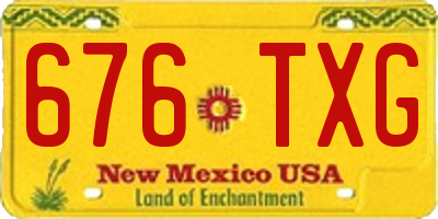 NM license plate 676TXG