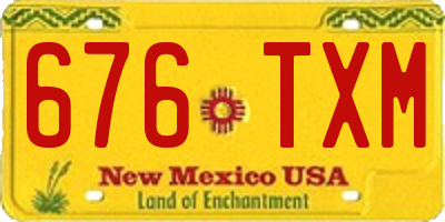 NM license plate 676TXM