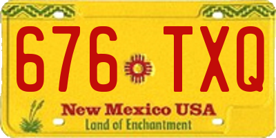 NM license plate 676TXQ