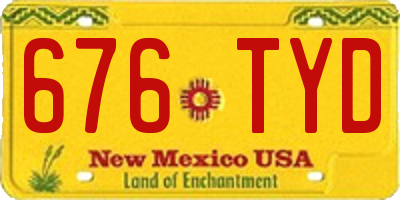 NM license plate 676TYD