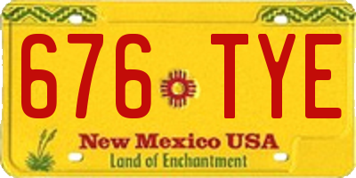 NM license plate 676TYE