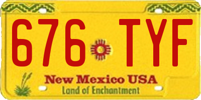 NM license plate 676TYF