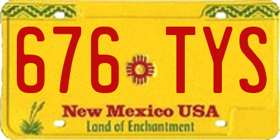 NM license plate 676TYS