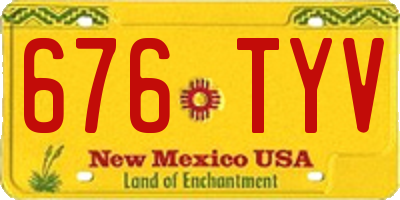 NM license plate 676TYV