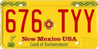 NM license plate 676TYY