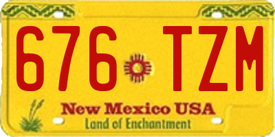 NM license plate 676TZM