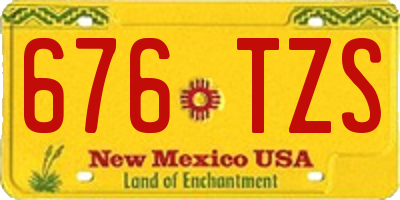 NM license plate 676TZS