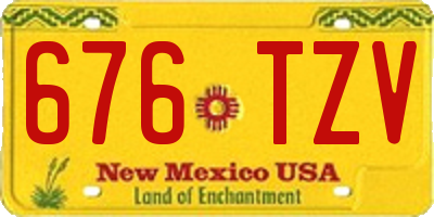 NM license plate 676TZV