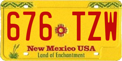 NM license plate 676TZW