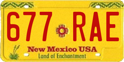 NM license plate 677RAE