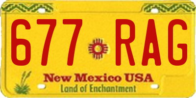 NM license plate 677RAG