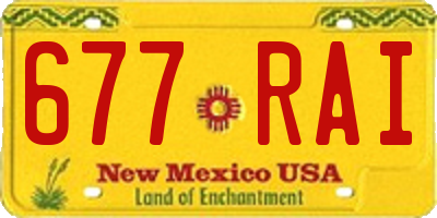 NM license plate 677RAI