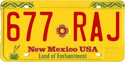 NM license plate 677RAJ