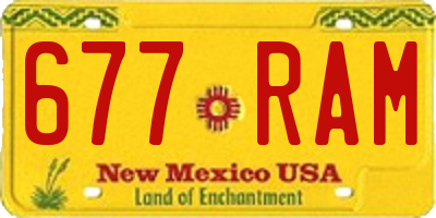 NM license plate 677RAM