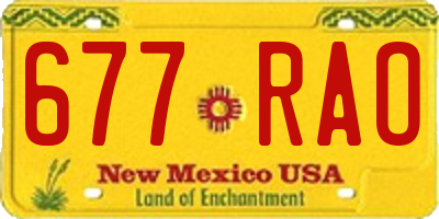 NM license plate 677RAO