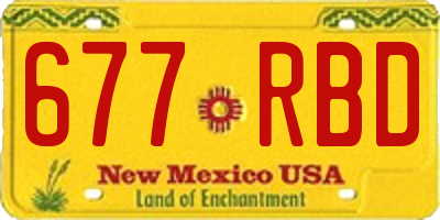 NM license plate 677RBD