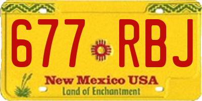 NM license plate 677RBJ